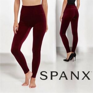 SPANX Deep Purple Velvet Leggings